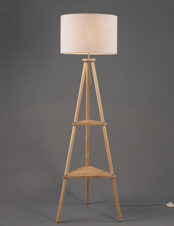 Wooden Tripod Floor Lamp M S, Oak Tripod Floor Lamp With Shelves