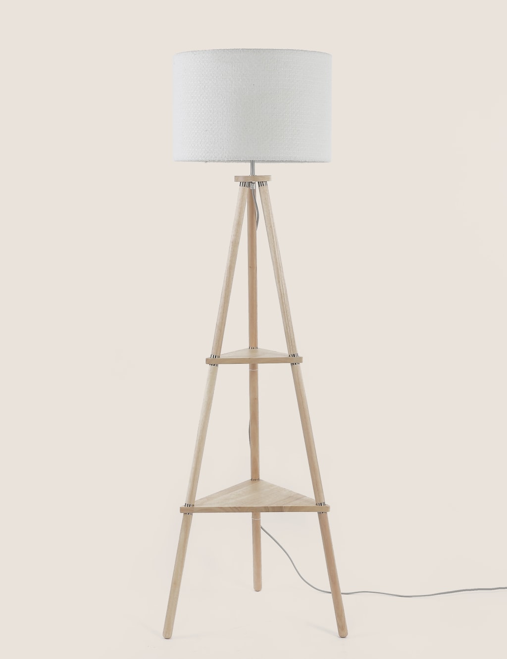 Oak wood tripod floor new arrivals lamp