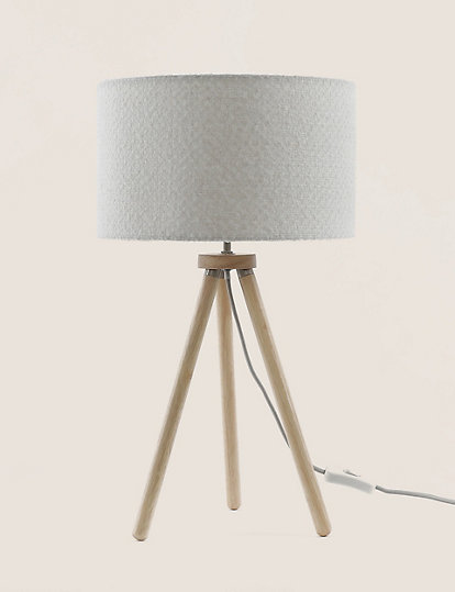 Wooden Tripod Table Lamp M S, Table Tripod Lamp Grey