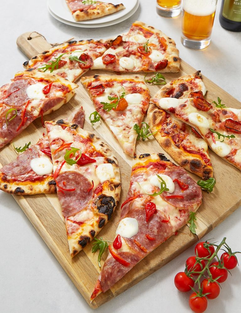 Woodfired Mozzarella & Santarella® Tomato and Salami & Spicy Roquito® Pepper Pizzas (Last Collection Date 30th Sep 2020) 1 of 3
