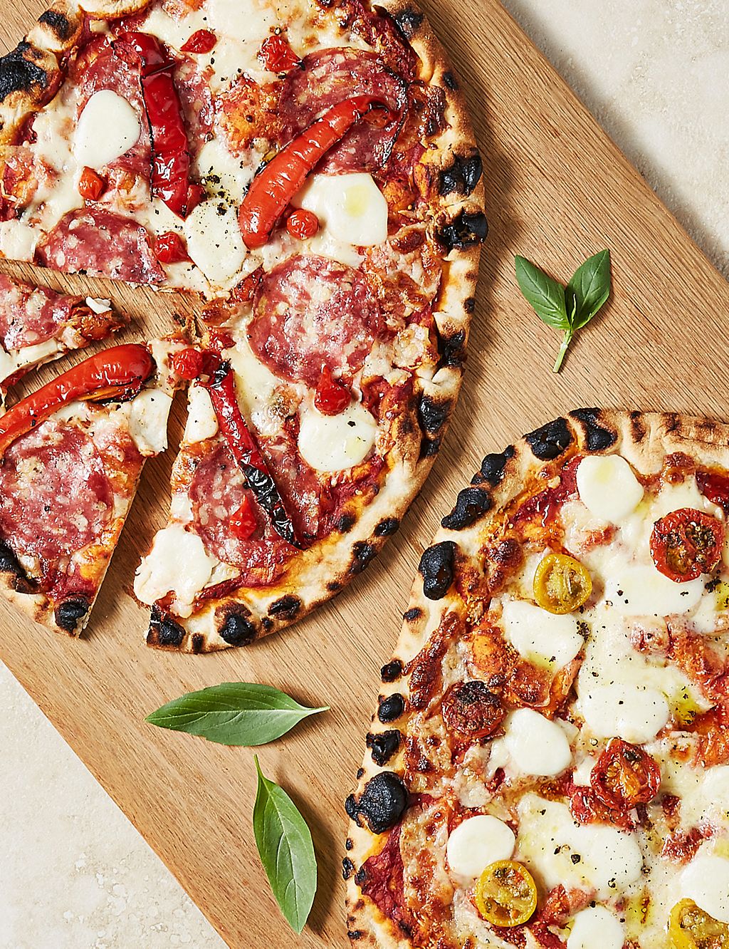 Woodfired Mozzarella & Santarella® Tomato and Salami & Spicy Roquito® Pepper Pizzas (Last Collection Date 30th Sep 2020) 1 of 3
