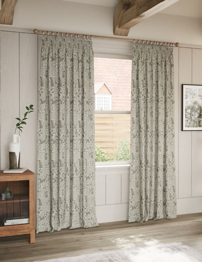 Woodland Pencil Pleat Curtains 1 of 5