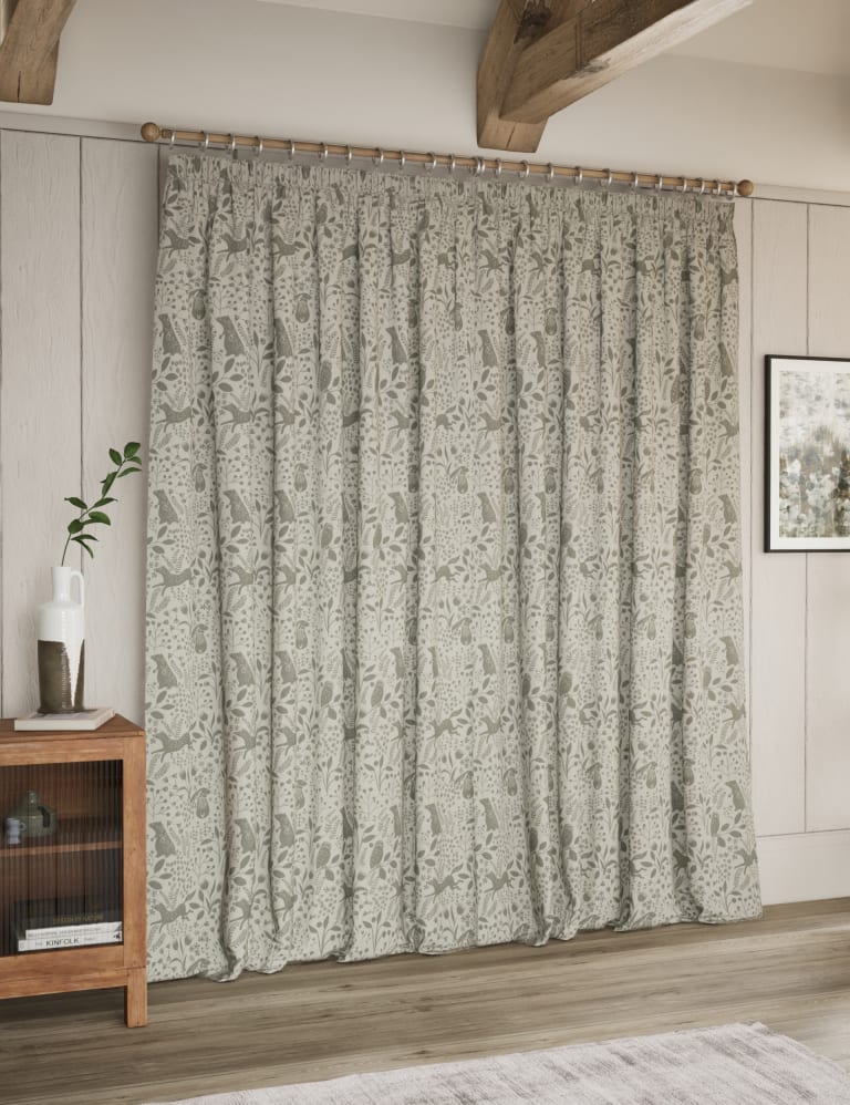 Woodland Pencil Pleat Curtains M S Collection M S