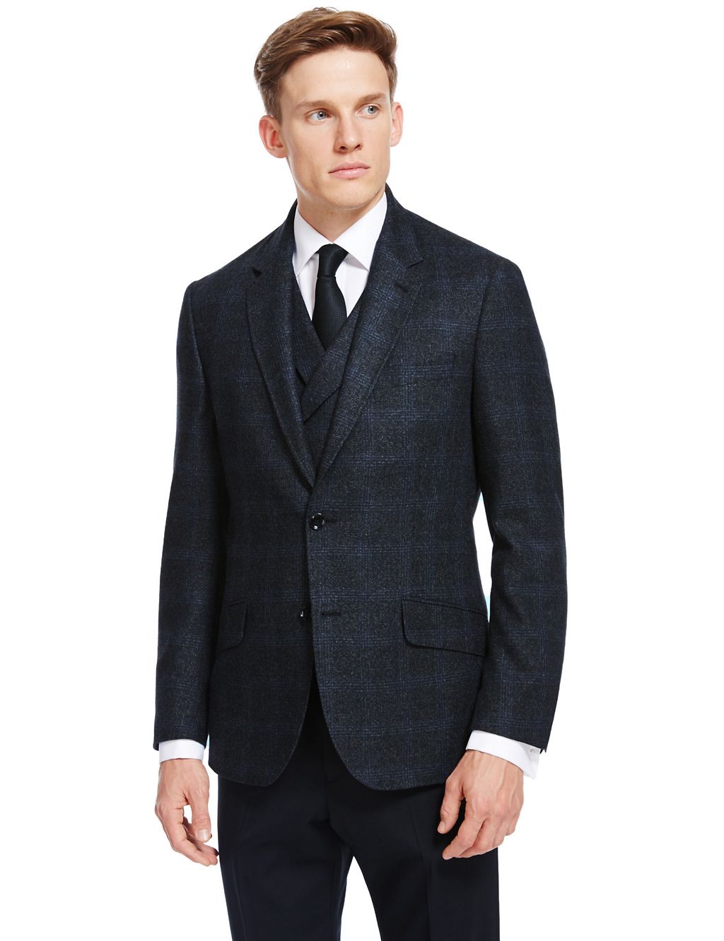 Wool Blend 2 Button Check Jacket 3 of 6