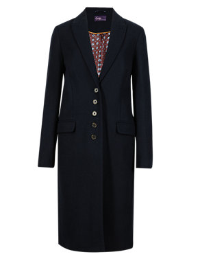 Wool Blend 5 Button City Coat Image 2 of 6