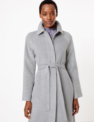 Belted wool hotsell blend coat