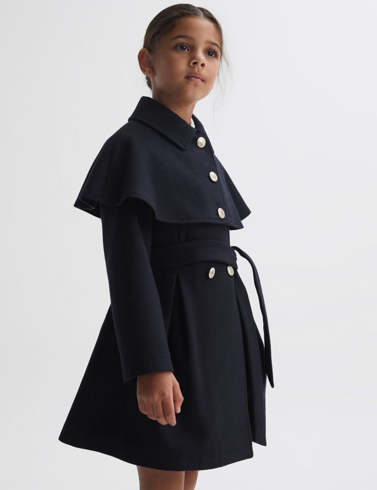 Wool Blend Belted Coat (4-14 Yrs) 3 of 5