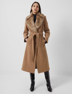 wool blend dress coat