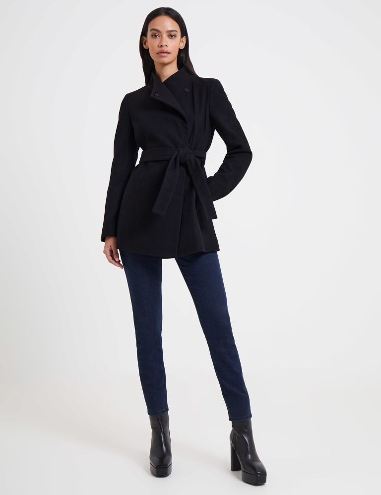 Wool Short Wrap Coat