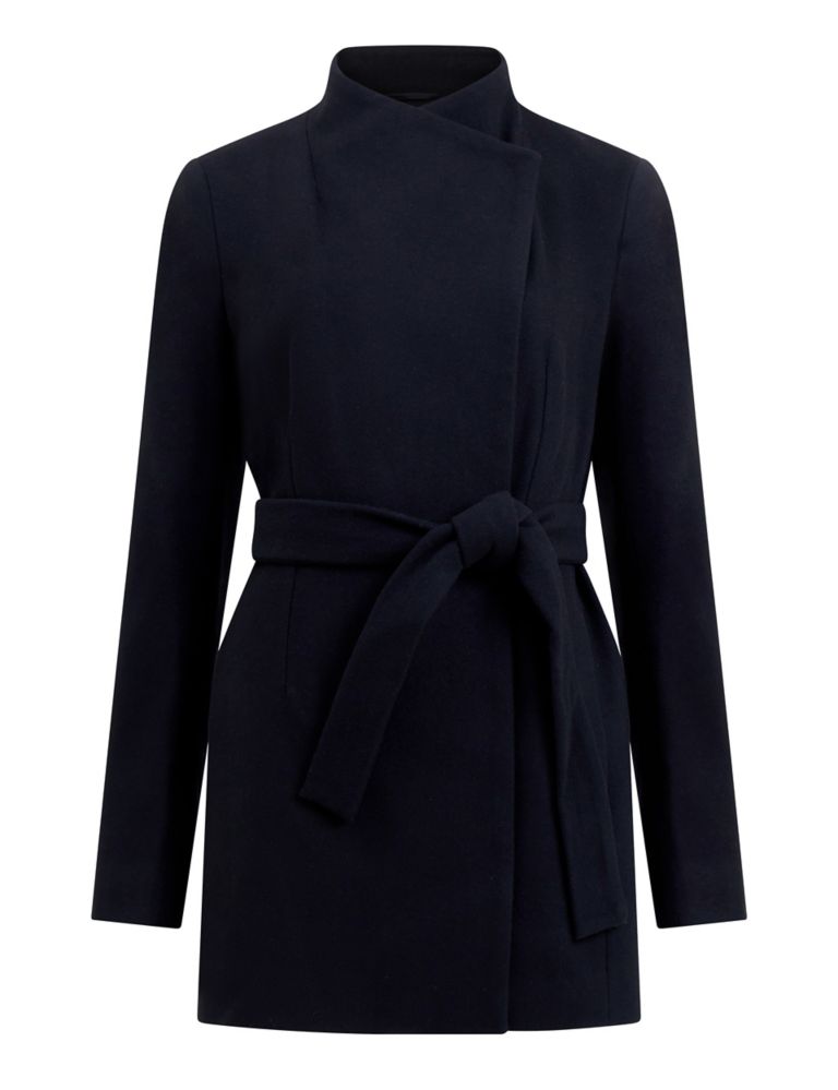 Wool Blend Belted Wrap Coat 2 of 4