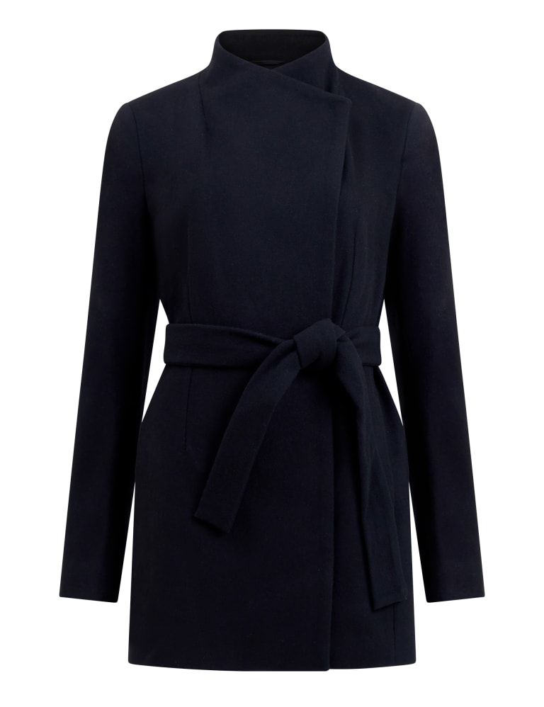 Short black wrap coat store