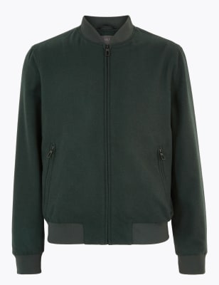 Mens wool 2025 bomber jacket