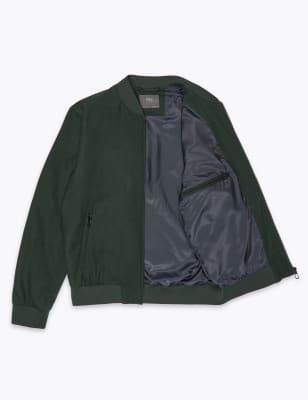 Men's Wool Blend Bomber Jacket