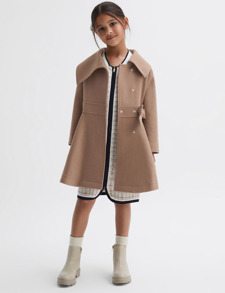 Wool Blend Bow Detail Coat (4-14 Yrs) 3 of 5