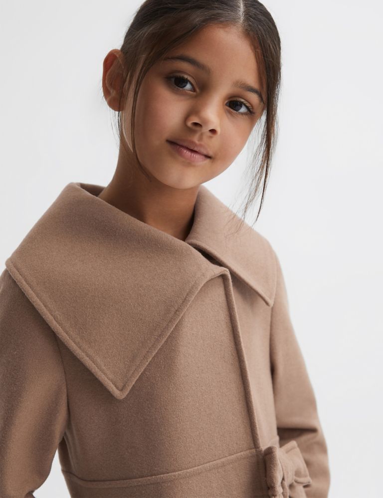 Wool Blend Bow Detail Coat (4-14 Yrs) 4 of 5
