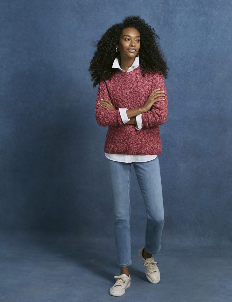 Wool blend hotsell cable knit sweater