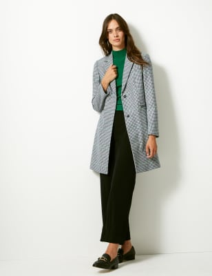 marks and spencer checked coat