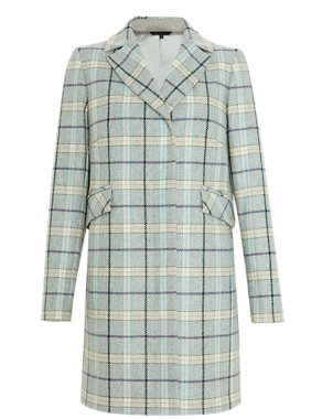 Wool Blend Checked Coat Image 2 of 7