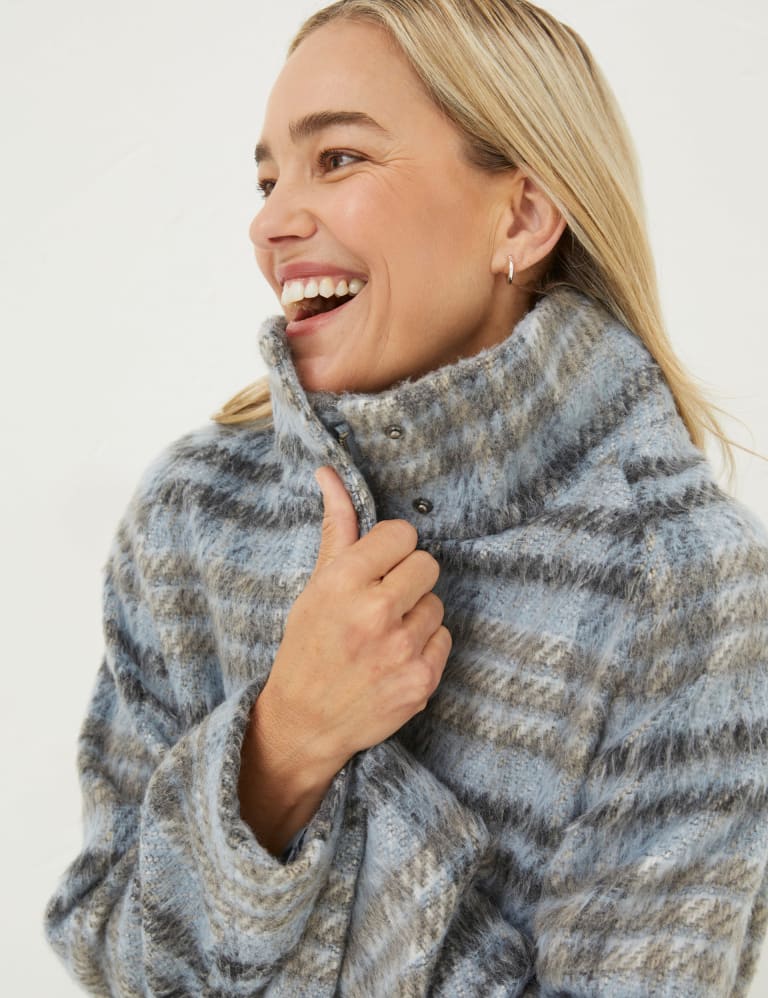 Wool blend check coat store