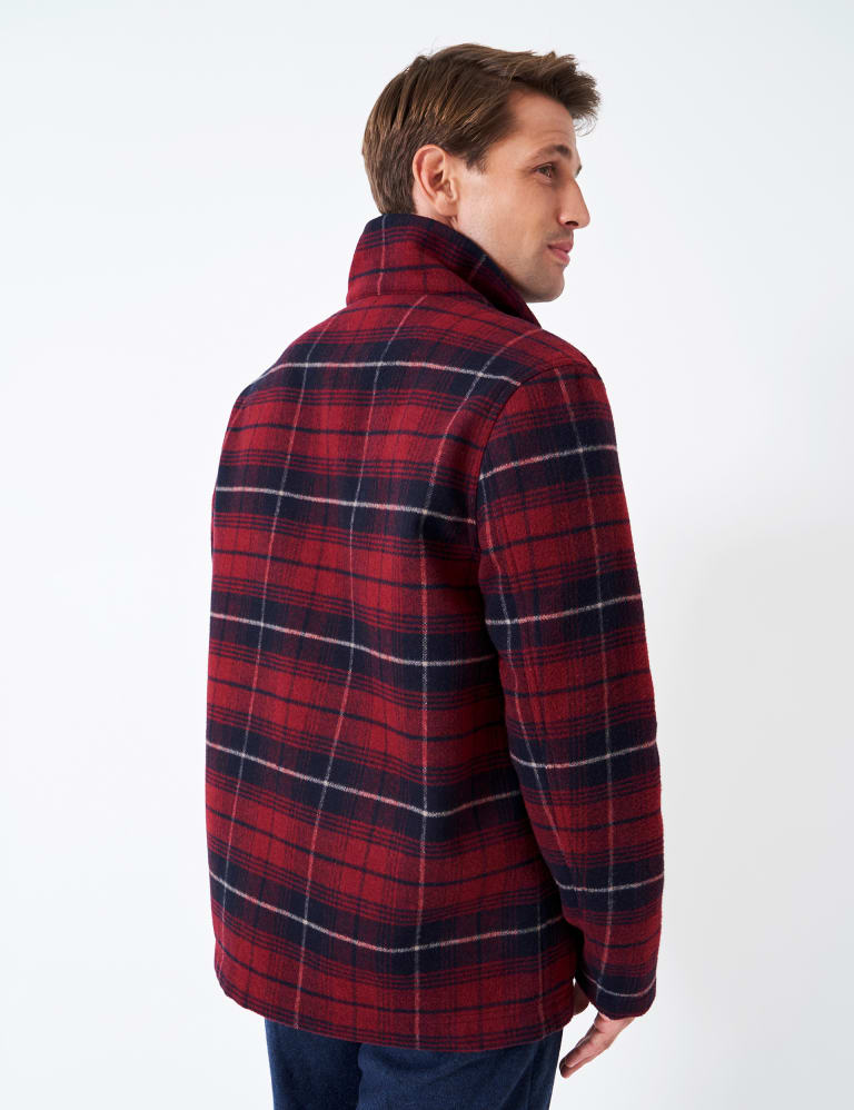 Checked wool blend jacket deals