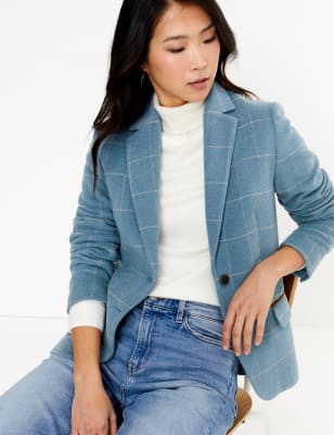 PETITE Checked Blazer, M&S Collection