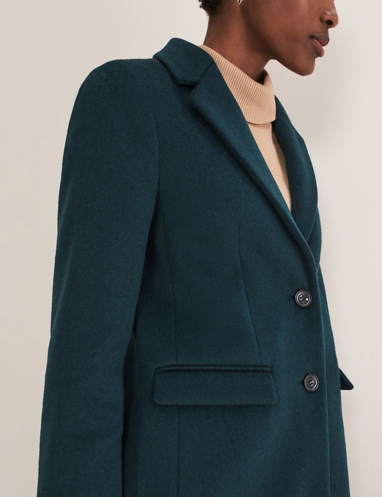Wool Blend Collared Tailored Coat 6 of 6