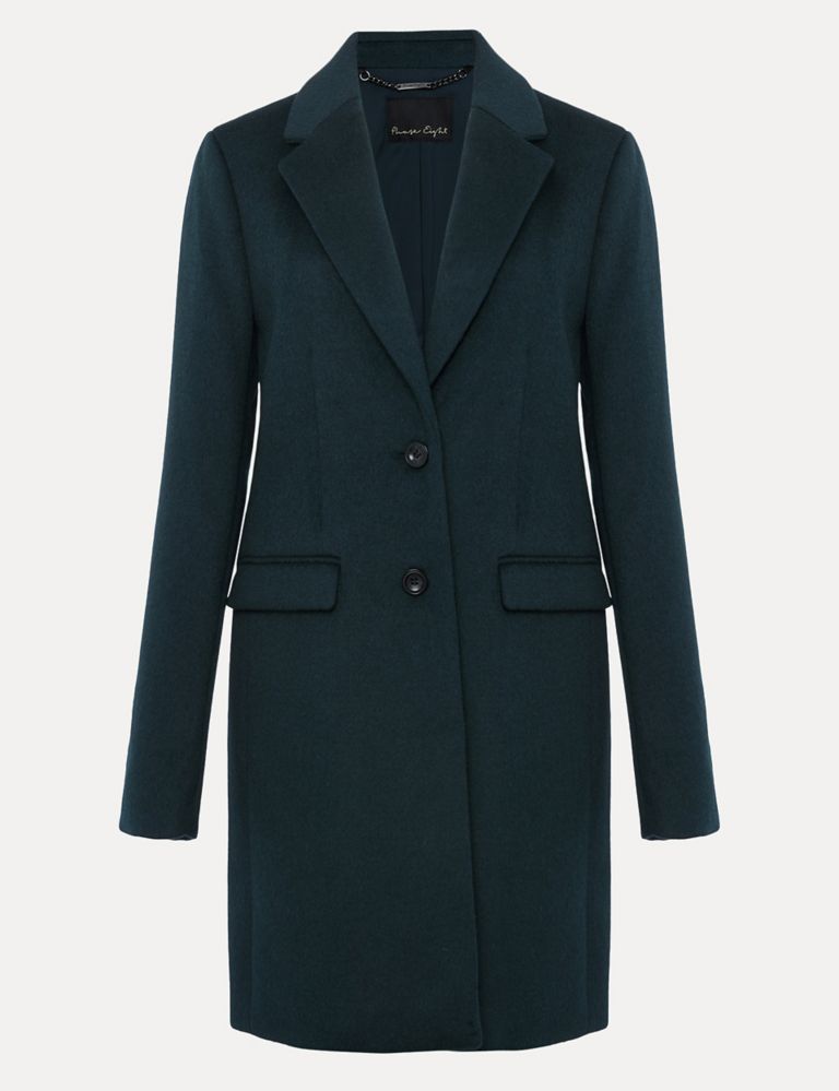 Wool Blend Collared Tailored Coat 2 of 6