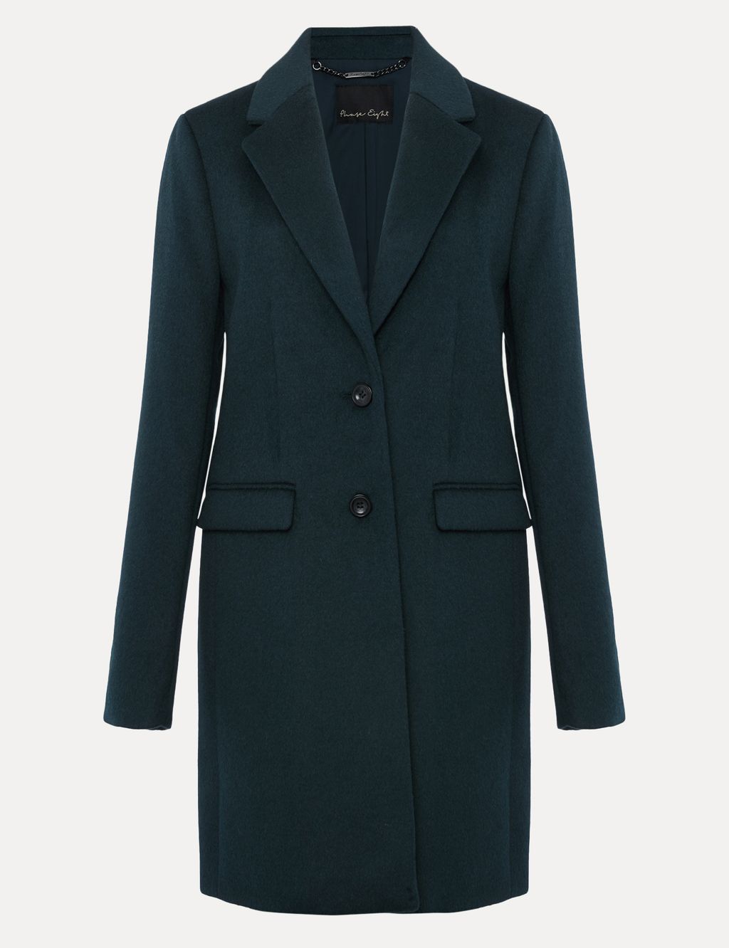 Wool Blend Collared Tailored Coat 1 of 6