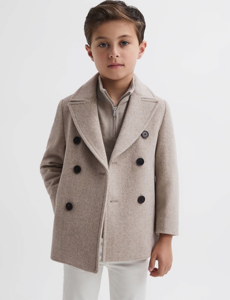 Wool Blend Double Breasted Jacket (4-14 Yrs) 1 of 5