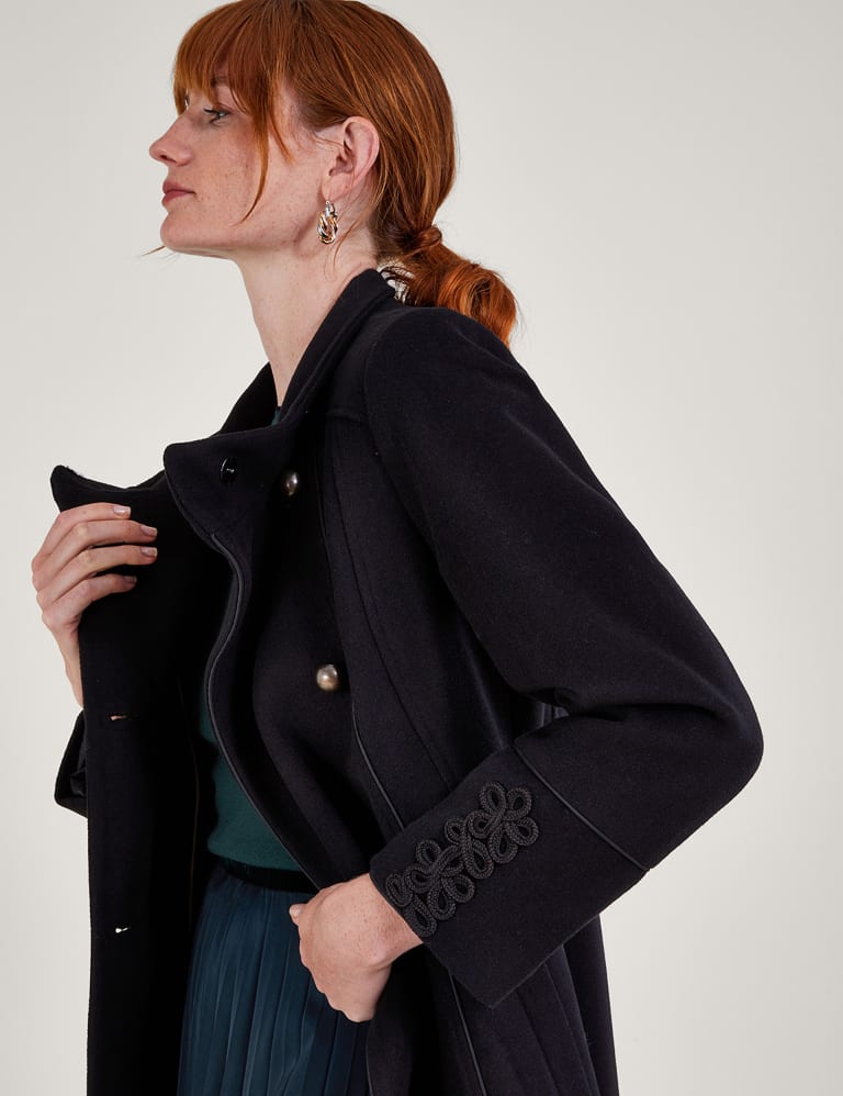 M s collection wool 2024 blend double breasted coat