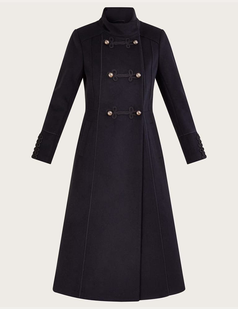 Wool Blend Double Breasted Longline Coat Monsoon M S