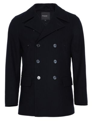 Wool Blend Double Breasted Pea Coat | Autograph | M&S