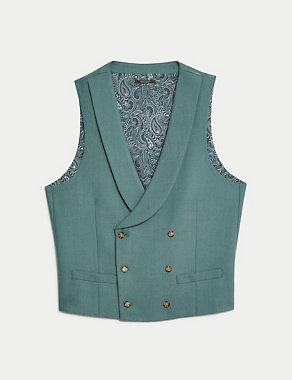 Wool Blend Double Breasted Waistcoat Image 2 of 9