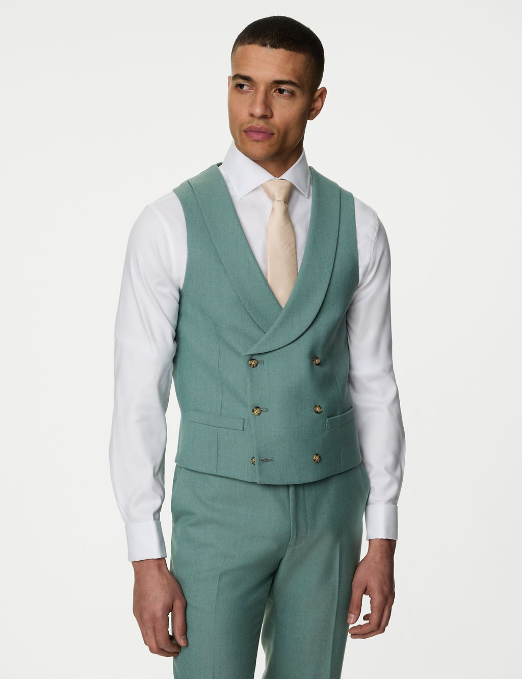 Wool Blend Double Breasted Waistcoat 7 of 9
