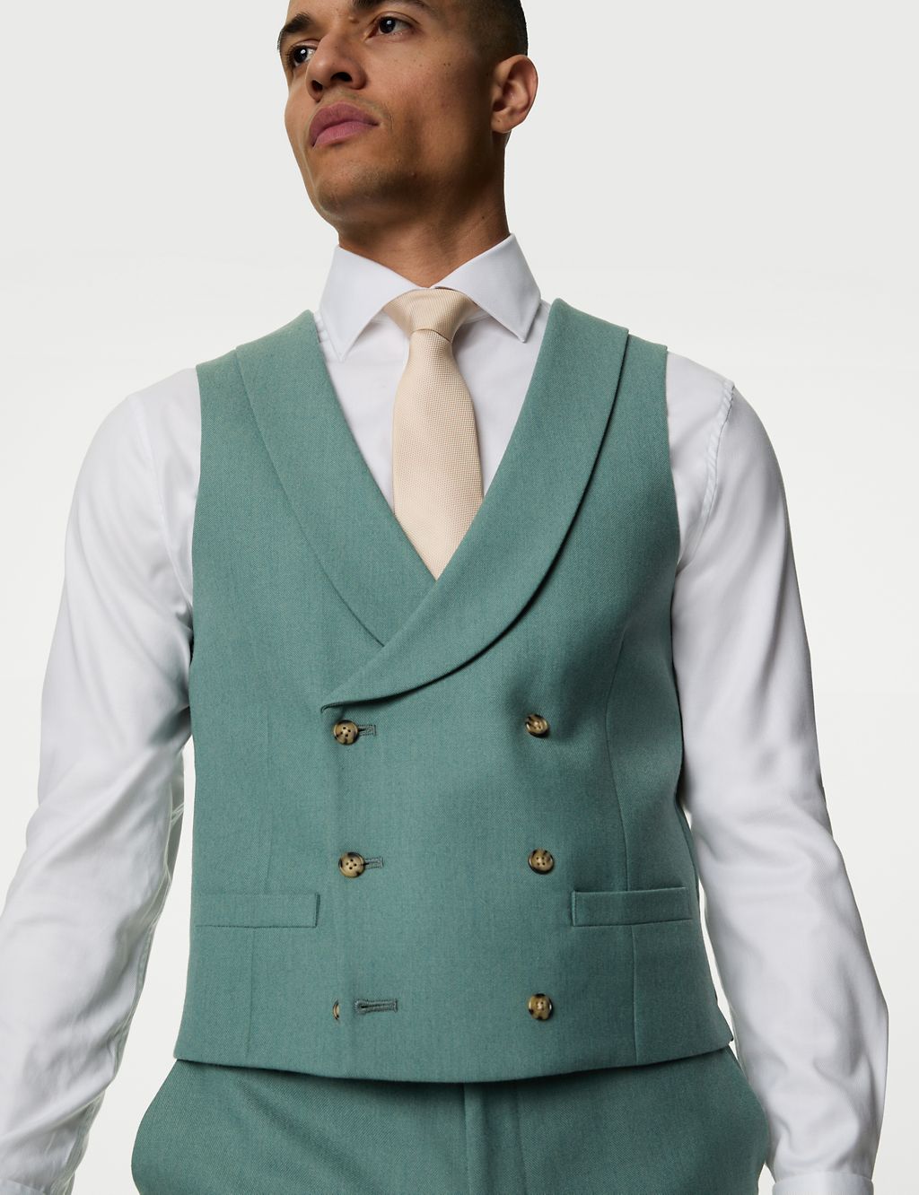 Wool Blend Double Breasted Waistcoat 4 of 9