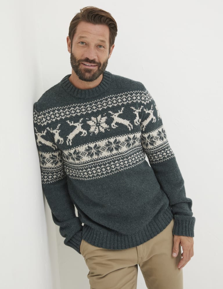 Wool Blend Fair Isle Crew Neck Jumper 1 of 4