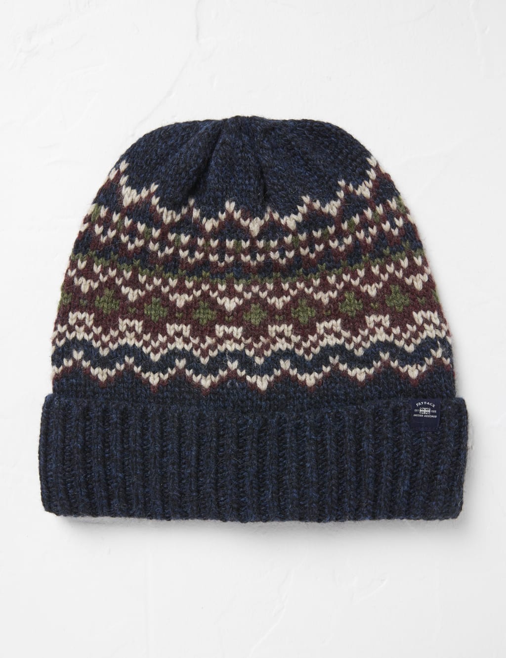 Wool Blend Fair Isle Knitted Beanie Hat 1 of 2