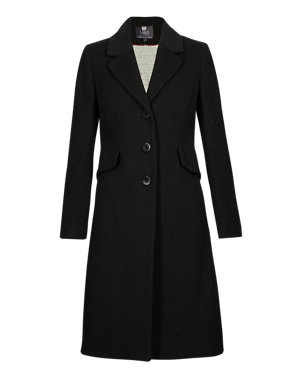 Wool Blend Flap Coat with Cashmere Image 2 of 6