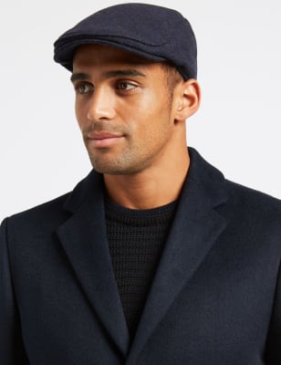 Mens wool flat store cap