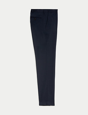 Wool Blend Flat Front Stretch Trousers Image 2 of 7