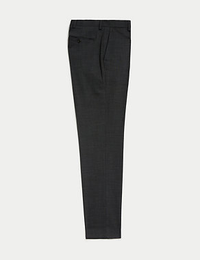 Wool Blend Flat Front Stretch Trousers Image 2 of 7