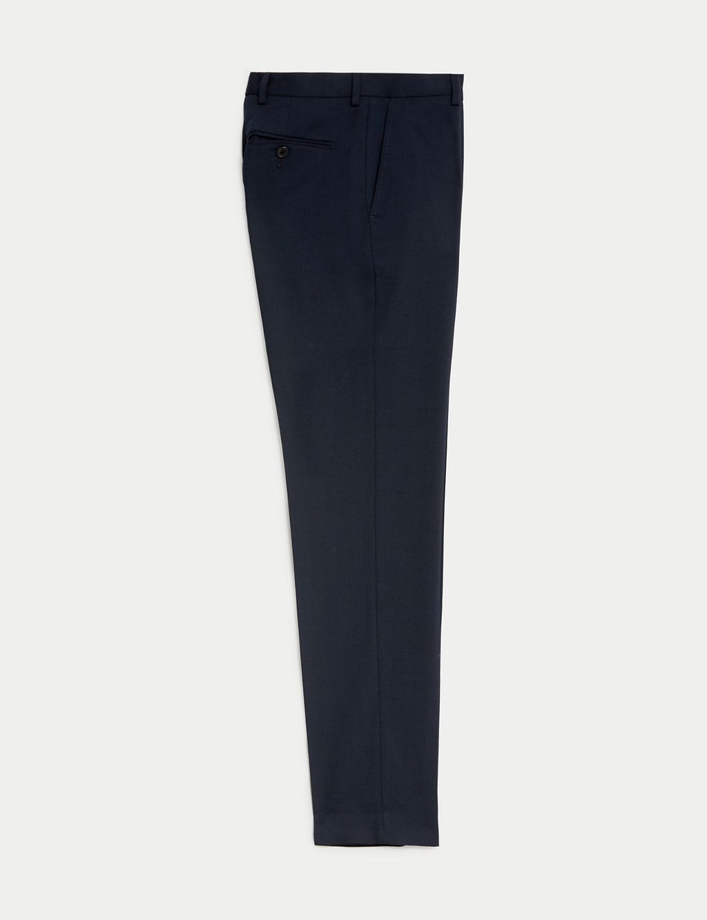 Wool Blend Flat Front Stretch Trousers 1 of 7