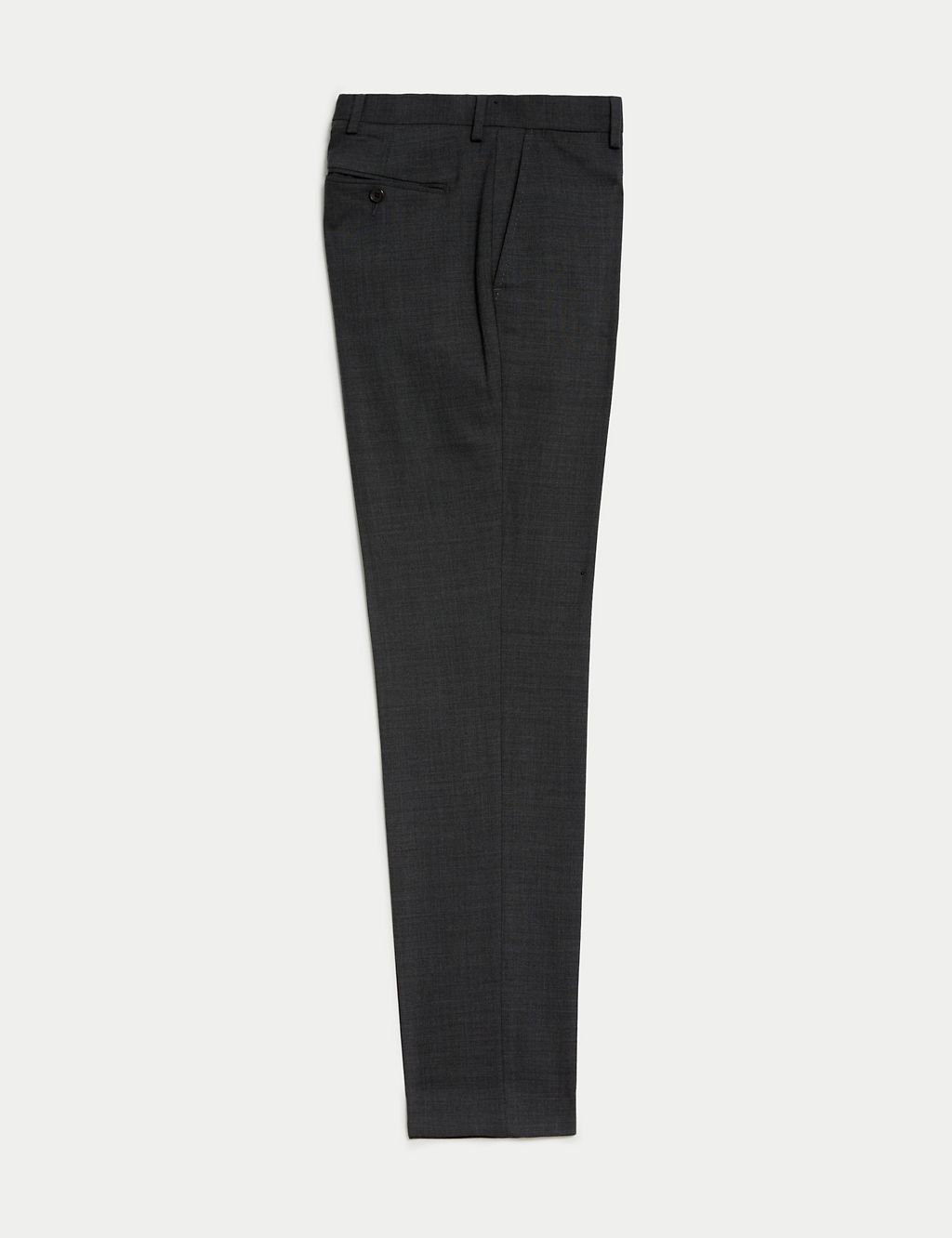 Wool Blend Flat Front Stretch Trousers 1 of 7