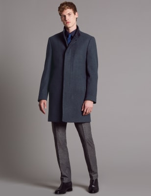 Mens wool funnel outlet coat