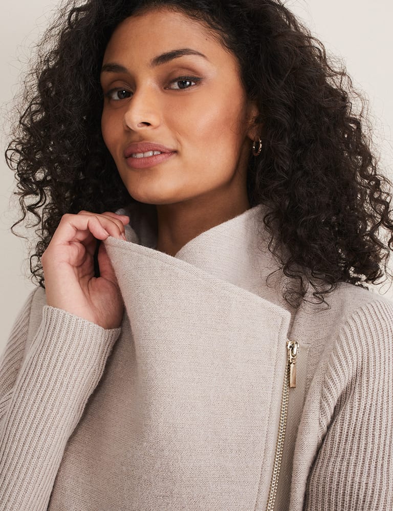 French connection wool blend funnel neck coat online