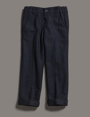 Wool Blend Herringbone Adjustable Waist Trousers (1-7 Years) Image 2 of 3