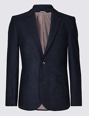 Wool Blend Herringbone Tailored Fit Jacket Image 2 of 7