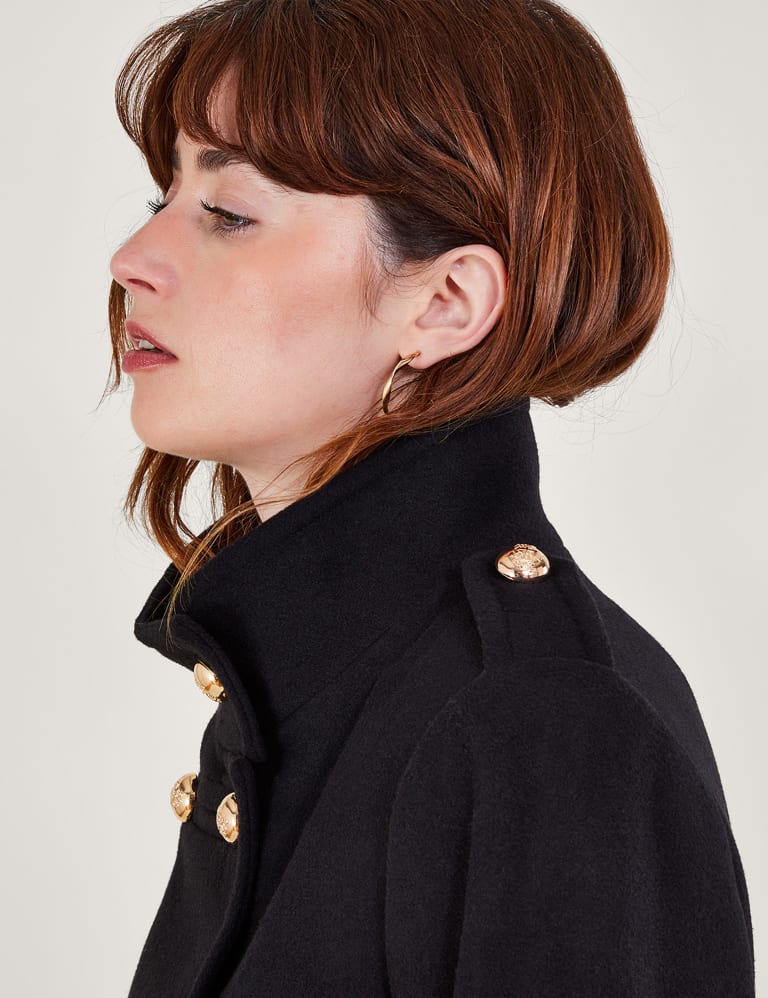 High neck wool coat sale