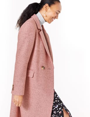 m&s pink wool coat