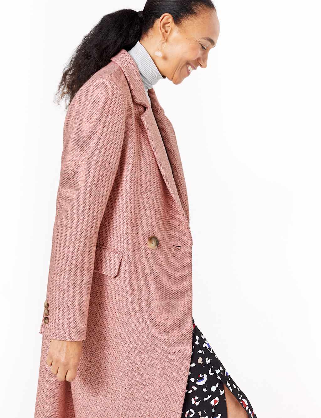 Wool Blend Longline City Coat M&S Collection M&S